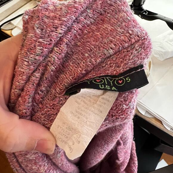 Vintage 90s Yoiyos y2k Lizzie McGuire Style Oversized Collar Pink Sweater, L - Picture 5 of 6